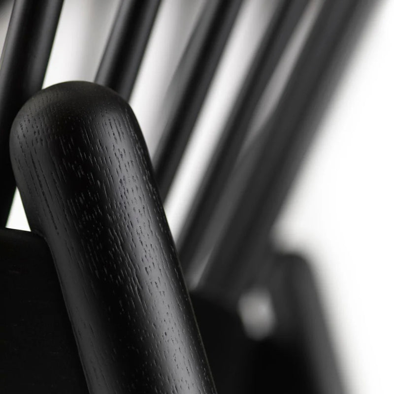 FDB Møbler J166 - Jørna - Chair Oak Jet Black (RAL9005) Painted MLF Beige (61) by Poul M. Volther