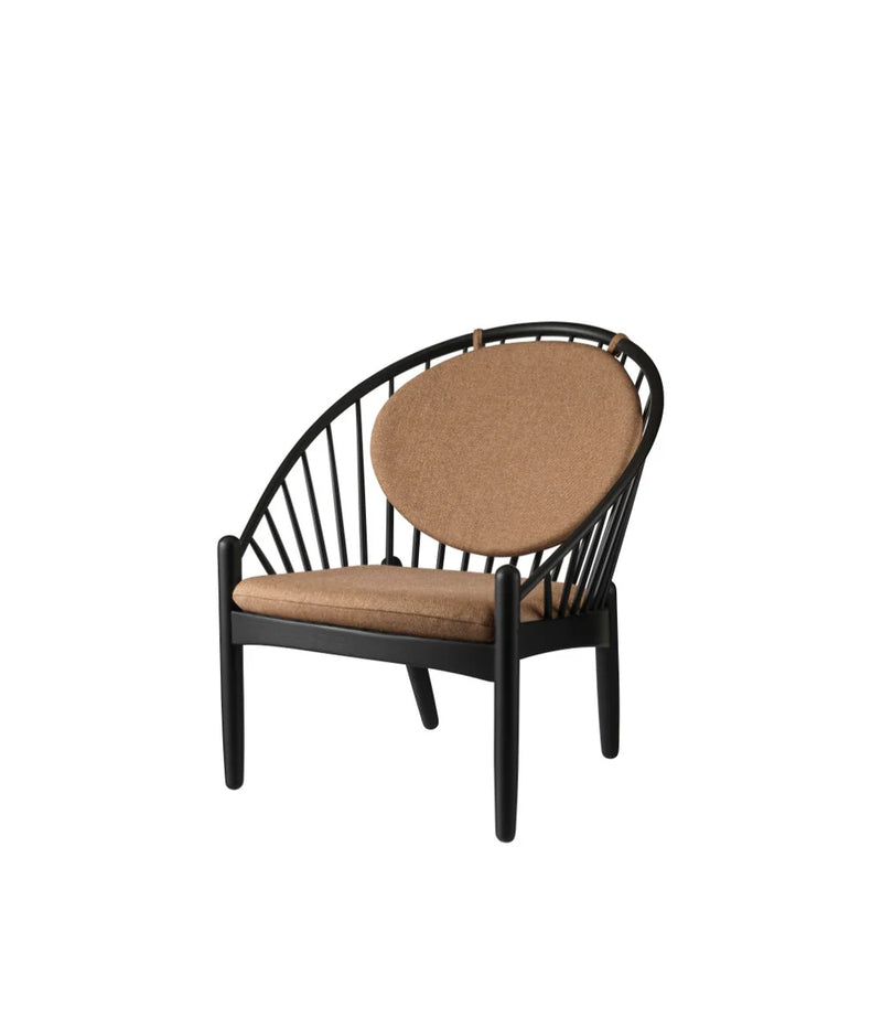 FDB Møbler J166 - Jørna - Chair Oak Jet Black (RAL9005) Painted MLF Brown (15) by Poul M. Volther