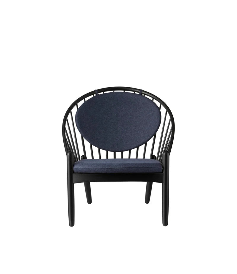 FDB Møbler J166 - Jørna - Chair Oak Jet Black (RAL9005) Painted MLF Dark Blue (36) by Poul M. Volther