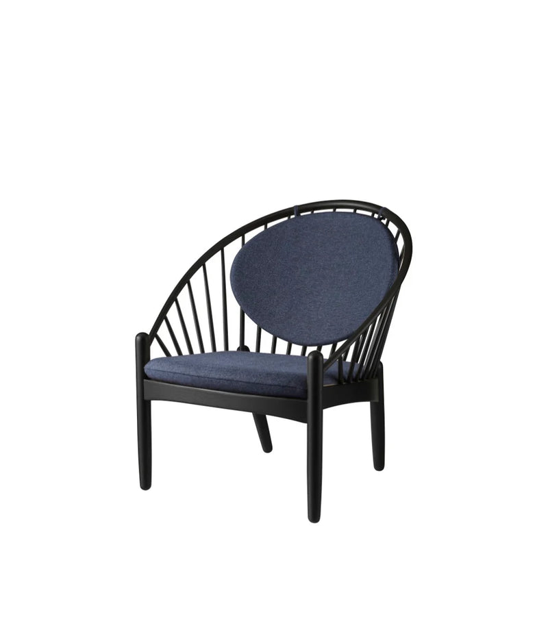 FDB Møbler J166 - Jørna - Chair Oak Jet Black (RAL9005) Painted MLF Dark Blue (36) by Poul M. Volther