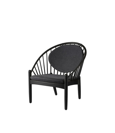 FDB Møbler J166 - Jørna - Chair Oak Jet Black (RAL9005) Painted MLF Dark Grey (28) by Poul M. Volther