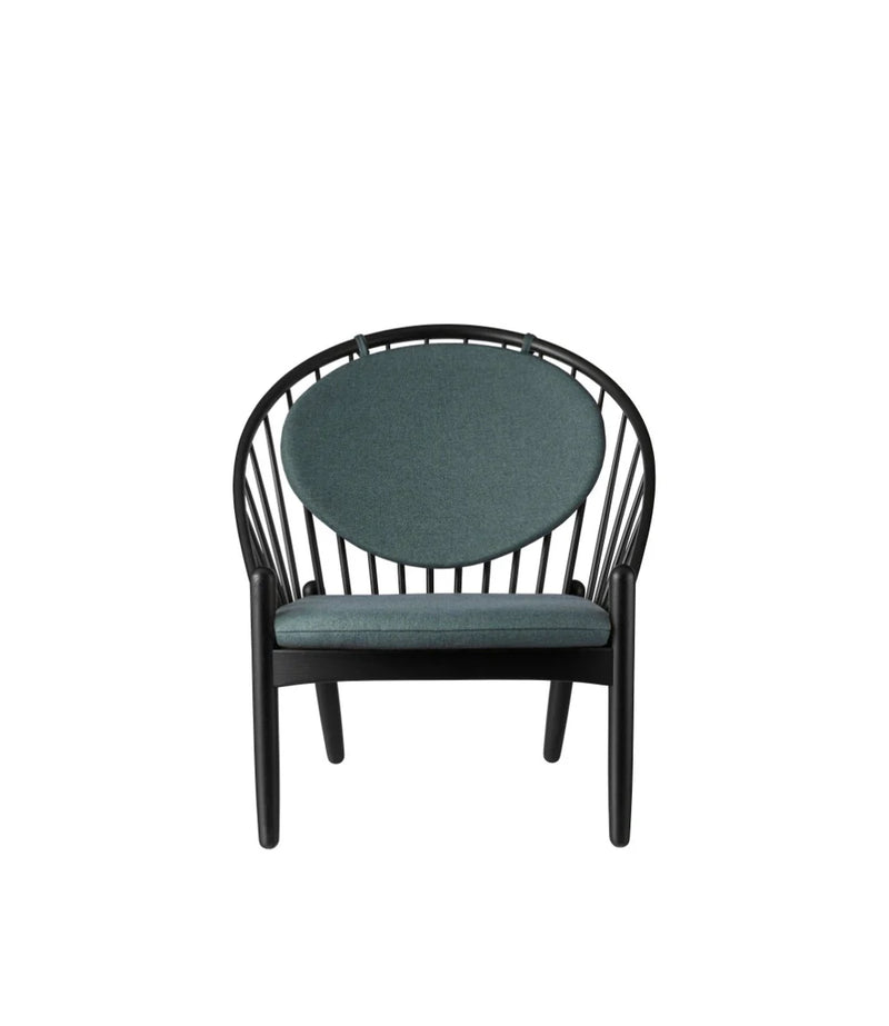 FDB Møbler J166 - Jørna - Chair Oak Jet Black (RAL9005) Painted MLF Green (32) by Poul M. Volther