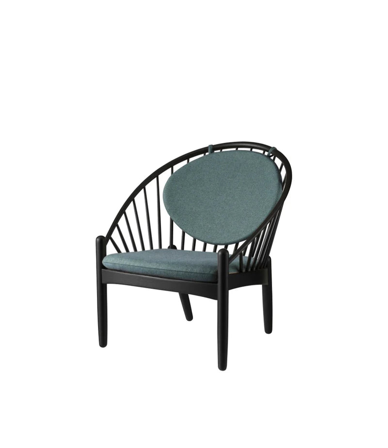 FDB Møbler J166 - Jørna - Chair Oak Jet Black (RAL9005) Painted MLF Green (32) by Poul M. Volther
