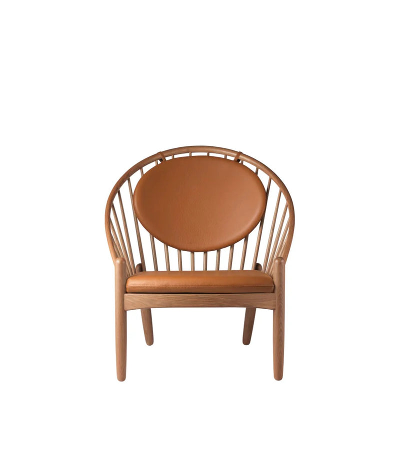 FDB Møbler J166 - Jørna - Chair Oak Smoked Oiled Denver Leather-Semi-Aniline Cognac by Poul M. Volther