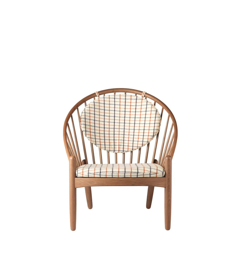 FDB Møbler J166 - Jørna - Chair Oak Smoked Oiled Horse cloth Red diced (14) by Poul M. Volther