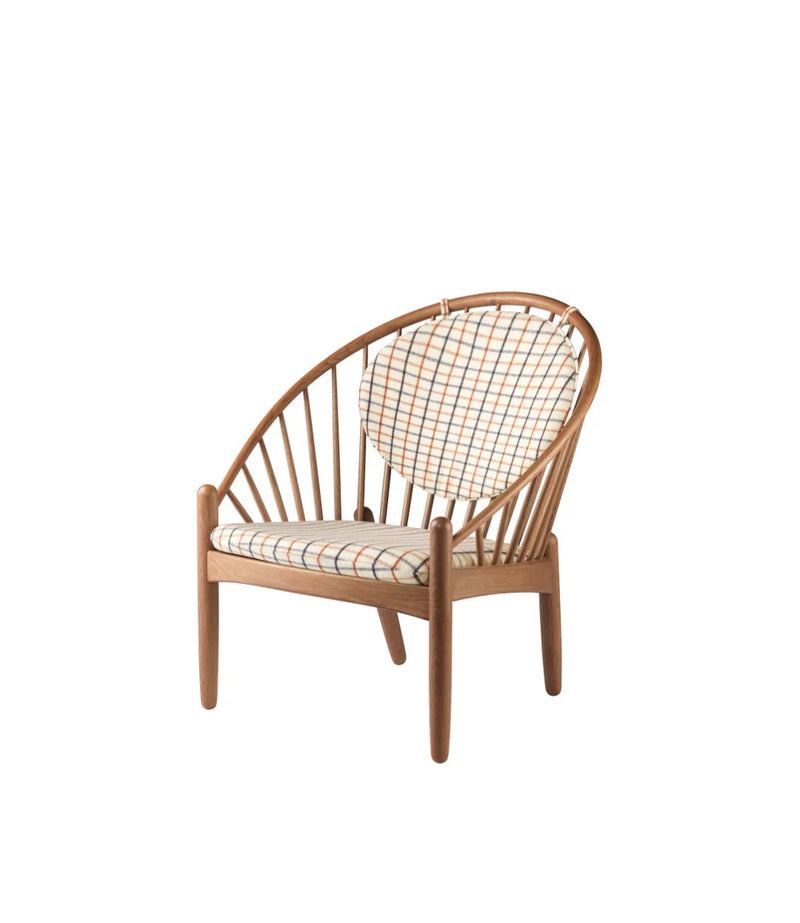 FDB Møbler J166 - Jørna - Chair Oak Smoked Oiled Horse cloth Red diced (14) by Poul M. Volther