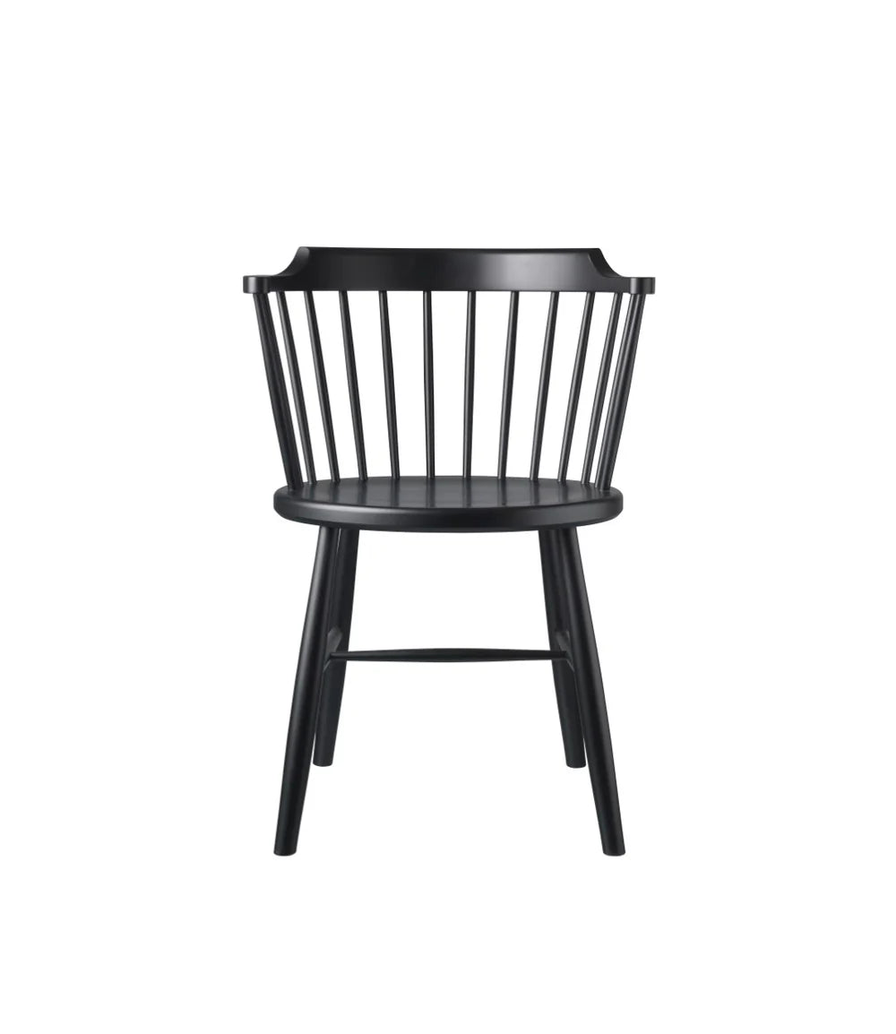 FDB Møbler J18 - Chair Beech Traffic Black (RAL 9017) Painted by Børge Mogensen