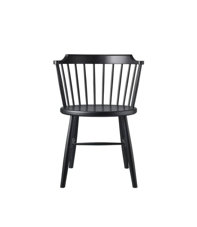 FDB Møbler J18 - Chair Beech Traffic Black (RAL 9017) Painted by Børge Mogensen