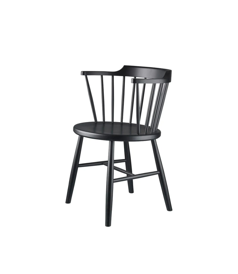 FDB Møbler J18 - Chair Beech Traffic Black (RAL 9017) Painted by Børge Mogensen