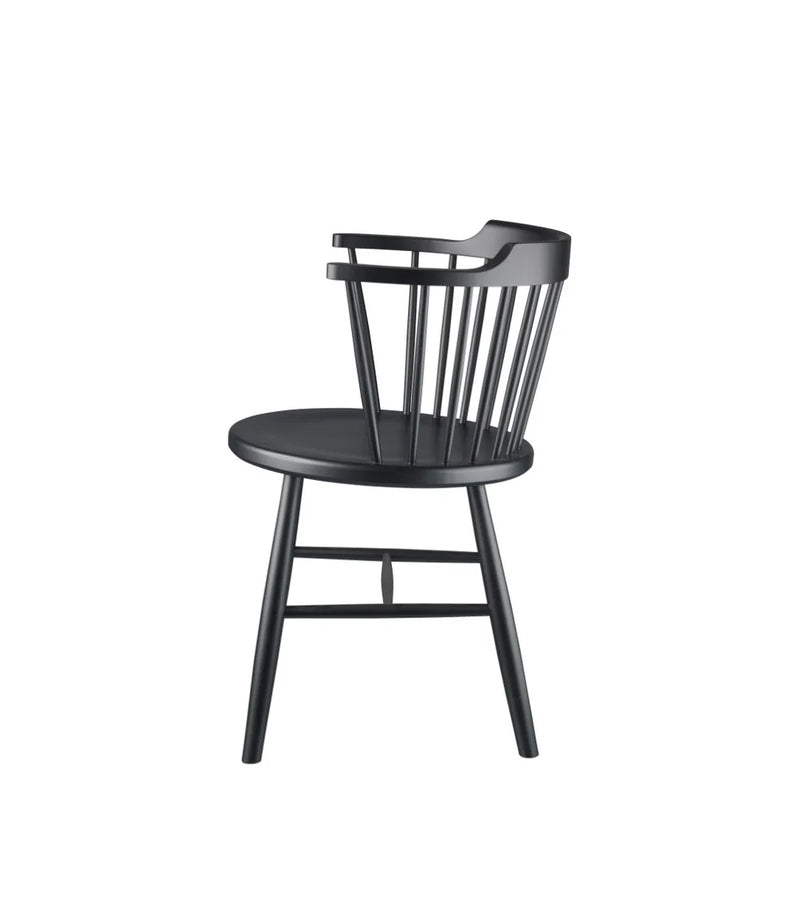 FDB Møbler J18 - Chair Beech Traffic Black (RAL 9017) Painted by Børge Mogensen