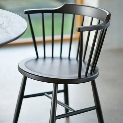 FDB Møbler J18 - Chair Beech Traffic Black (RAL 9017) Painted by Børge Mogensen
