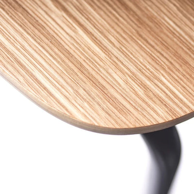 FDB Møbler J182 - Holmen - Stackable chair - 4 pcs. Steel Black Powder coated Oak veneer Nature by Jakob Thau