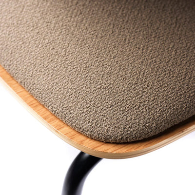 FDB Møbler J182 - Holmen - Stackable chair Steel Black Powder coated Grain Taupe (61230) by Jakob Thau