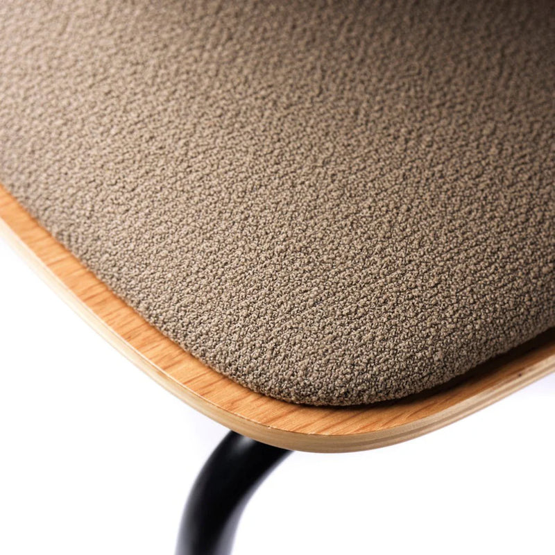 FDB Møbler J182 - Holmen - Stackable chair Steel Black Powder coated Grain Taupe (61230) by Jakob Thau