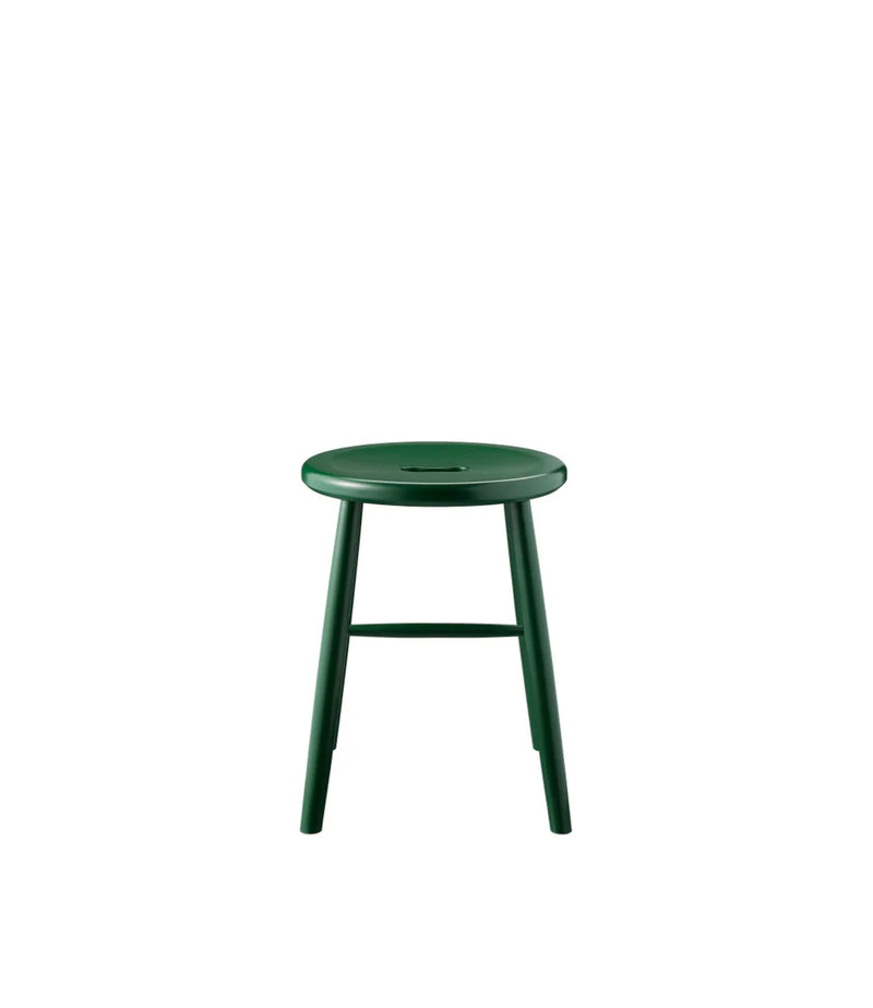 FDB Møbler J27 - Stool - Nordic Swan Ecolabel Beech Emerald Green (S 7020-G10Y) Painted waterbased by Børge Mogensen
