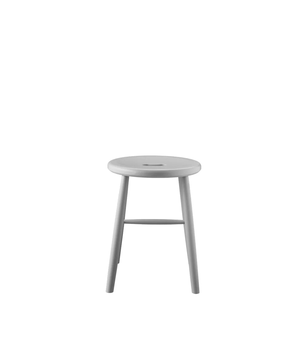 FDB Møbler J27 - Stool - Nordic Swan Ecolabel Beech Pebble Grey (NCS S 4000-N) Painted waterbased by Børge Mogensen