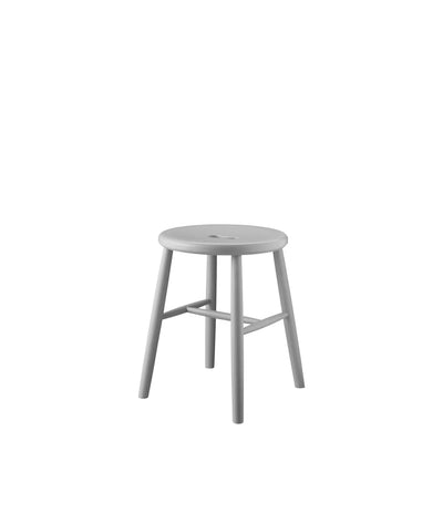 FDB Møbler J27 - Stool - Nordic Swan Ecolabel Beech Pebble Grey (NCS S 4000-N) Painted waterbased by Børge Mogensen