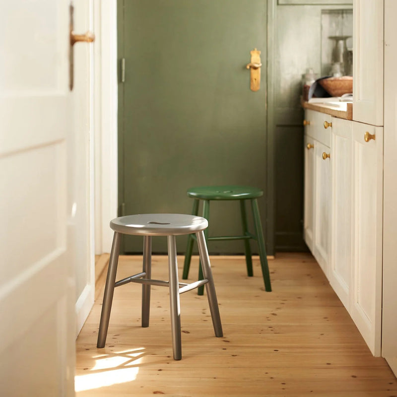 FDB Møbler J27 - Stool - Nordic Swan Ecolabel Beech Pebble Grey (NCS S 4000-N) Painted waterbased by Børge Mogensen