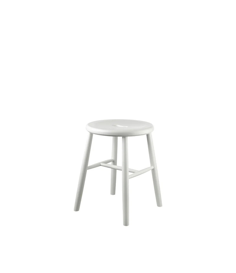 FDB Møbler J27 - Stool - Nordic Swan Ecolabel Beech Pure White (RAL9010) Painted waterbased by Børge Mogensen