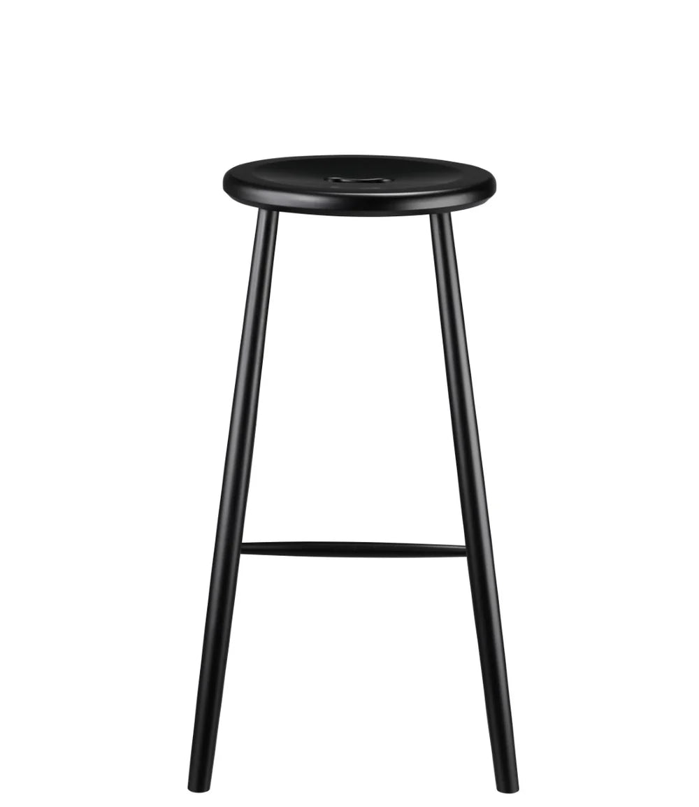 FDB Møbler J27B - Bar stool - Nordic Swan Ecolabel Beech Jet Black (RAL9005) Painted waterbased by Børge Mogensen