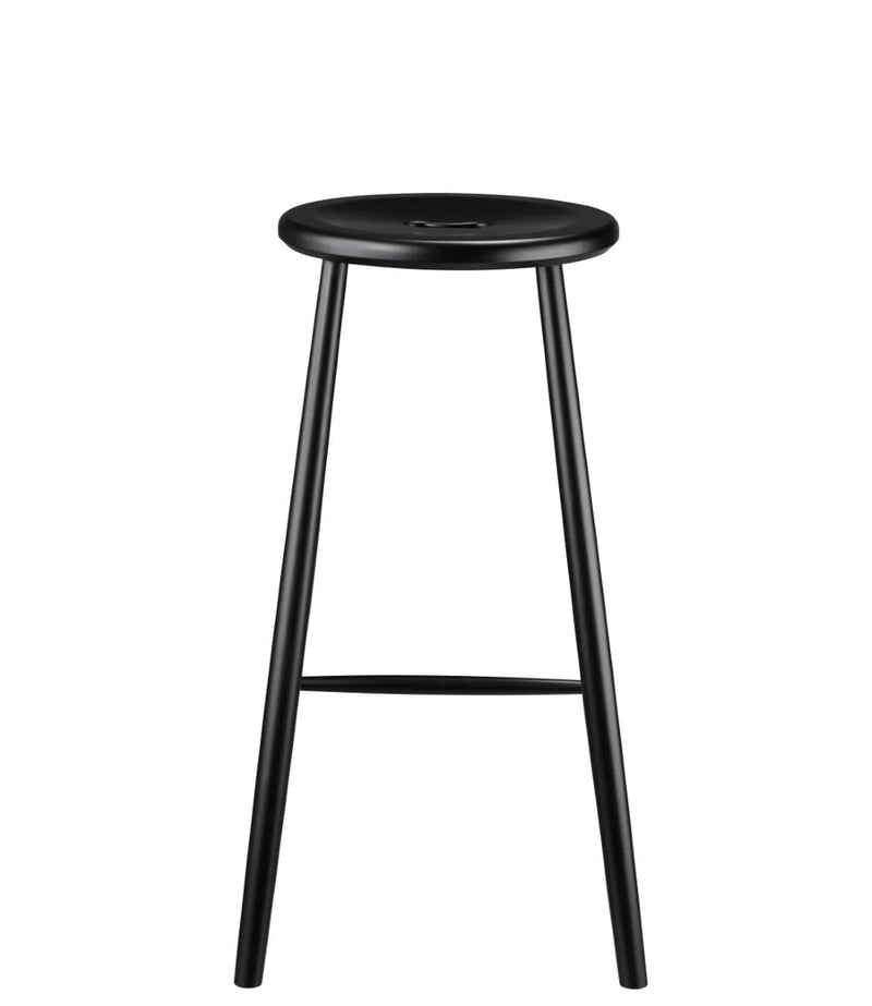 FDB Møbler J27B - Bar stool - Nordic Swan Ecolabel Beech Jet Black (RAL9005) Painted waterbased by Børge Mogensen