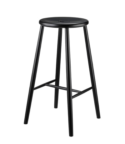 FDB Møbler J27B - Bar stool - Nordic Swan Ecolabel Beech Jet Black (RAL9005) Painted waterbased by Børge Mogensen