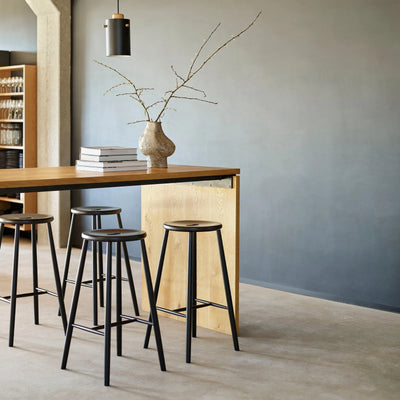 FDB Møbler J27B - Bar stool - Nordic Swan Ecolabel Beech Jet Black (RAL9005) Painted waterbased by Børge Mogensen