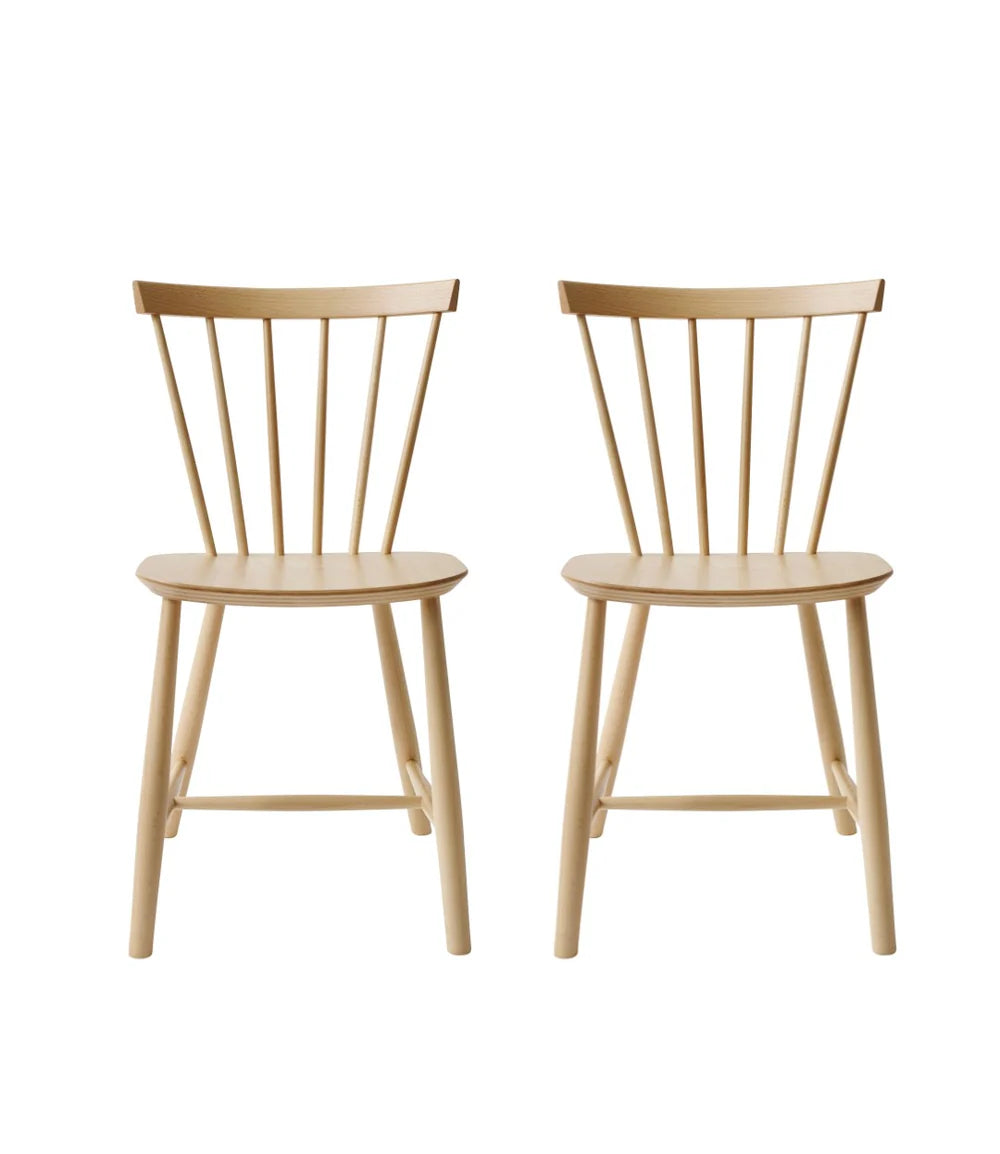 FDB Møbler J46 - Chair - 2 pcs. - Nordic Swan Ecolabel Beech Nature Lacquered Waterbased by Poul M. Volther