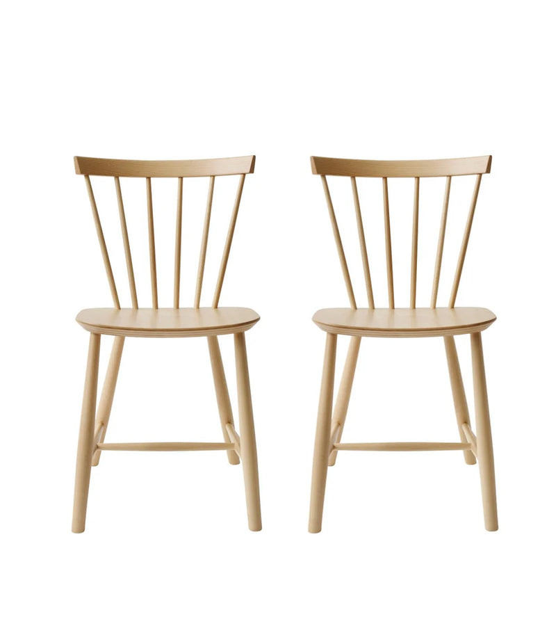 FDB Møbler J46 - Chair - 2 pcs. - Nordic Swan Ecolabel Beech Nature Lacquered Waterbased by Poul M. Volther
