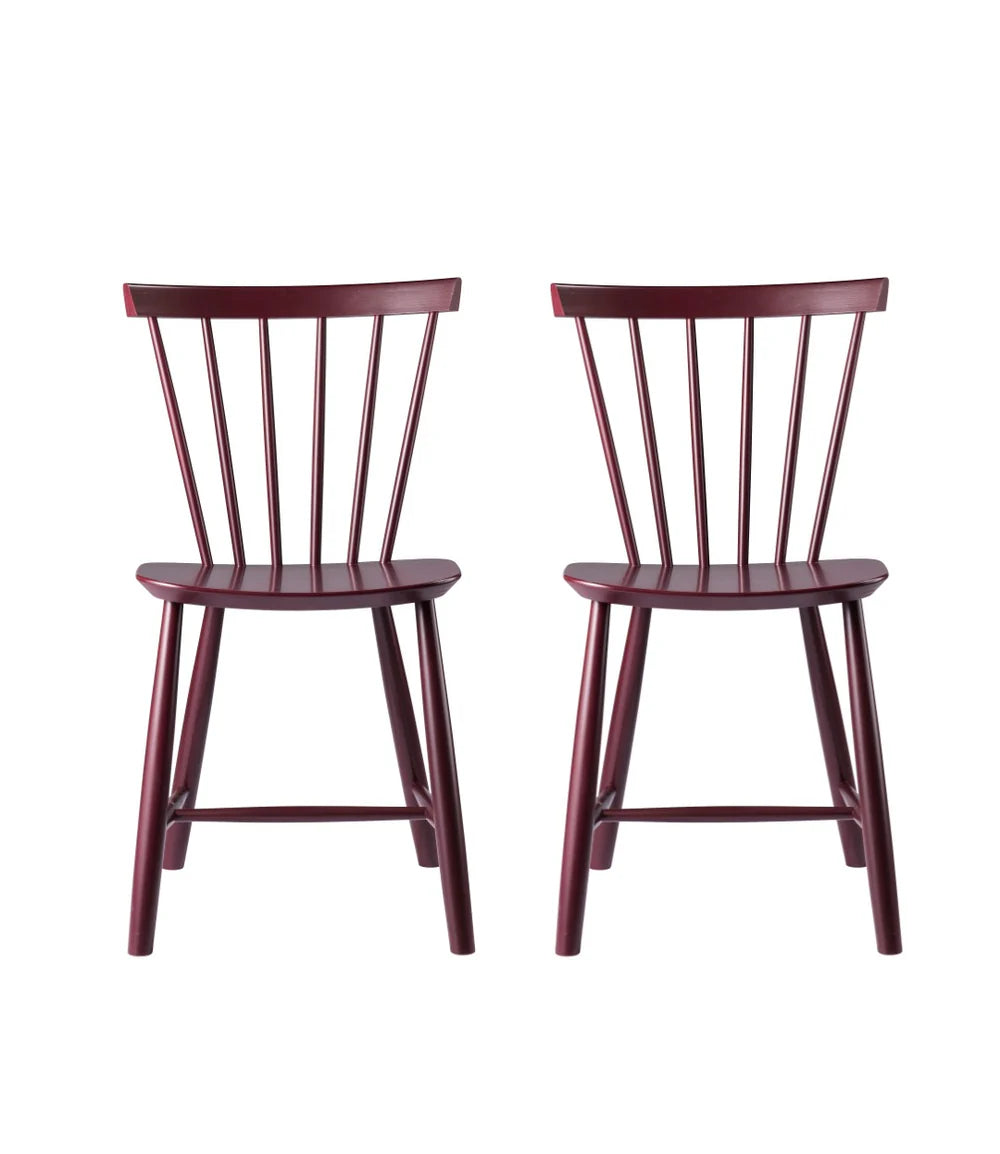 FDB Møbler J46 - Chair - 2 pcs. - Nordic Swan Ecolabel Beech Black Red (RAL 3007) Painted Waterbased by Poul M. Volther