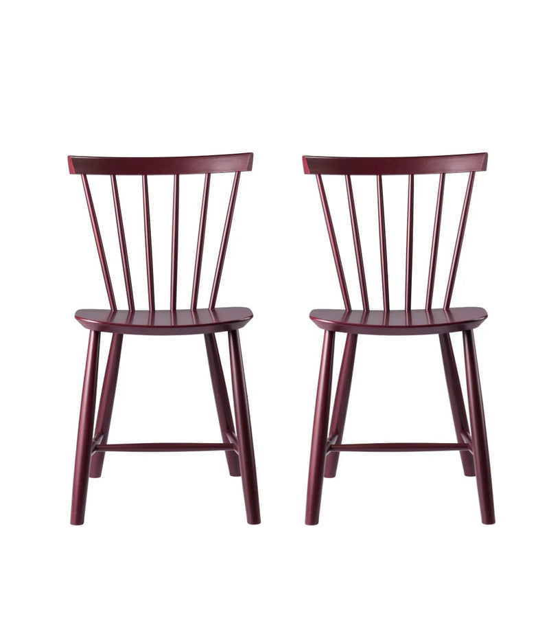 FDB Møbler J46 - Chair - 2 pcs. - Nordic Swan Ecolabel Beech Black Red (RAL 3007) Painted Waterbased by Poul M. Volther