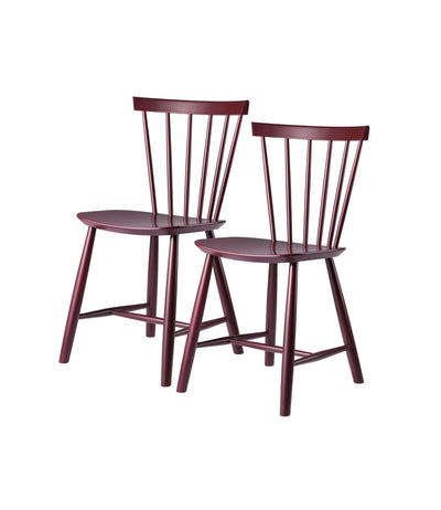 FDB Møbler J46 - Chair - 2 pcs. - Nordic Swan Ecolabel Beech Black Red (RAL 3007) Painted Waterbased by Poul M. Volther