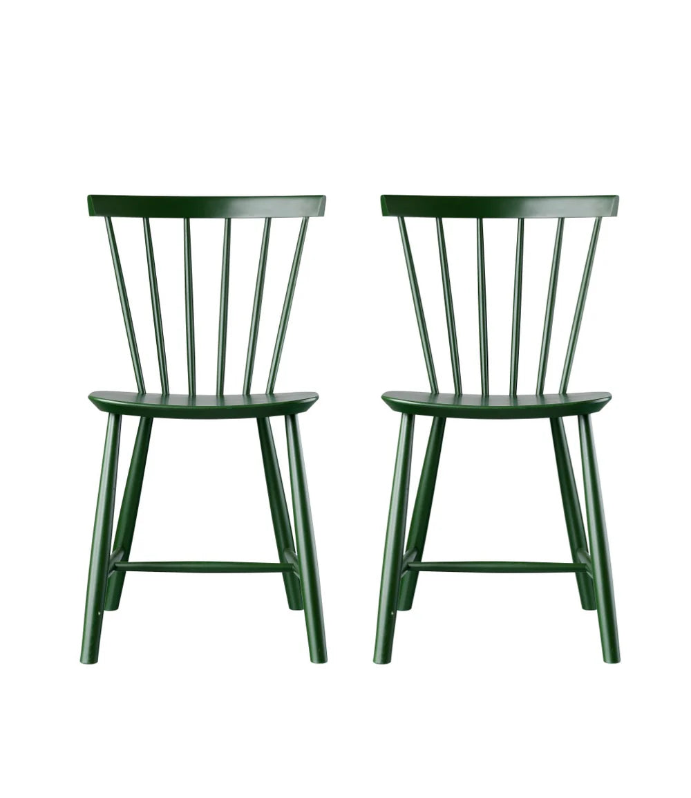 FDB Møbler J46 - Chair - 2 pcs. - Nordic Swan Ecolabel Beech Bottle Green (Pantone 553C) Painted Waterbased by Poul M. Volther