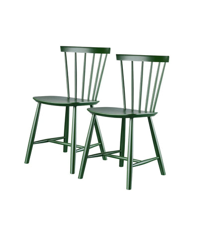 FDB Møbler J46 - Chair - 2 pcs. - Nordic Swan Ecolabel Beech Bottle Green (Pantone 553C) Painted Waterbased by Poul M. Volther