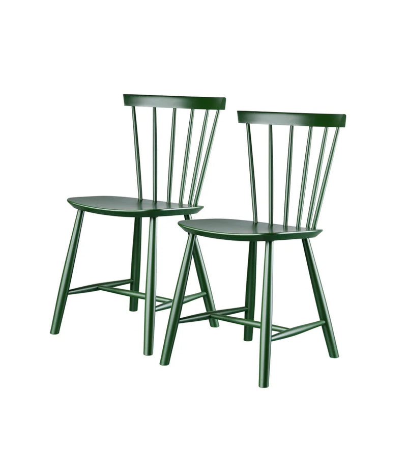 FDB Møbler J46 - Chair - 2 pcs. - Nordic Swan Ecolabel Beech Bottle Green (Pantone 553C) Painted Waterbased by Poul M. Volther