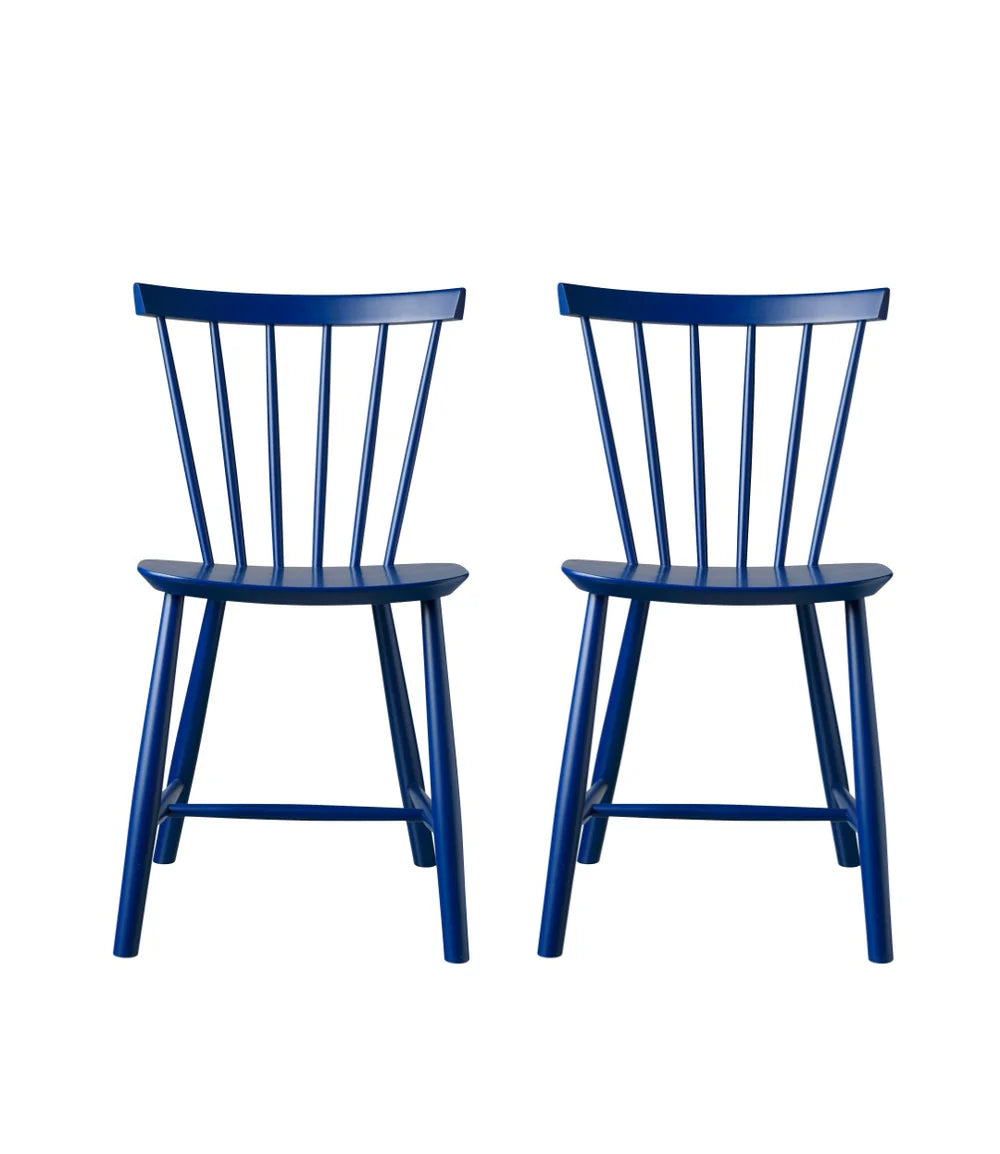 FDB Møbler J46 - Chair - 2 pcs. - Nordic Swan Ecolabel Beech Dark Blue (NCS 6030-R80B) Painted Waterbased by Poul M. Volther