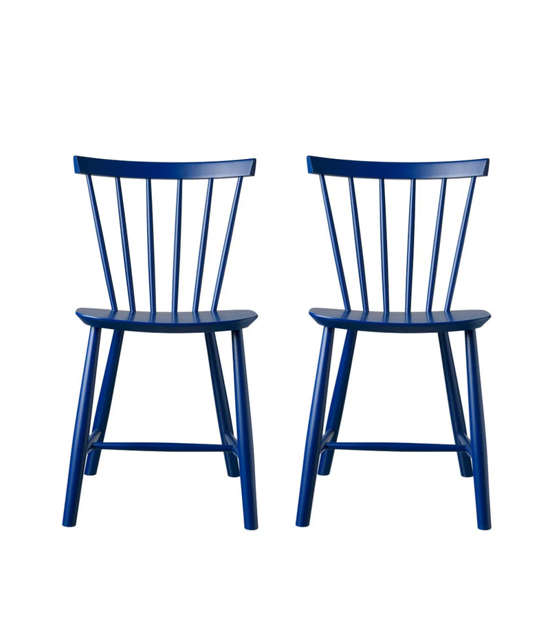 FDB Møbler J46 - Chair - 2 pcs. - Nordic Swan Ecolabel Beech Dark Blue (NCS 6030-R80B) Painted Waterbased by Poul M. Volther