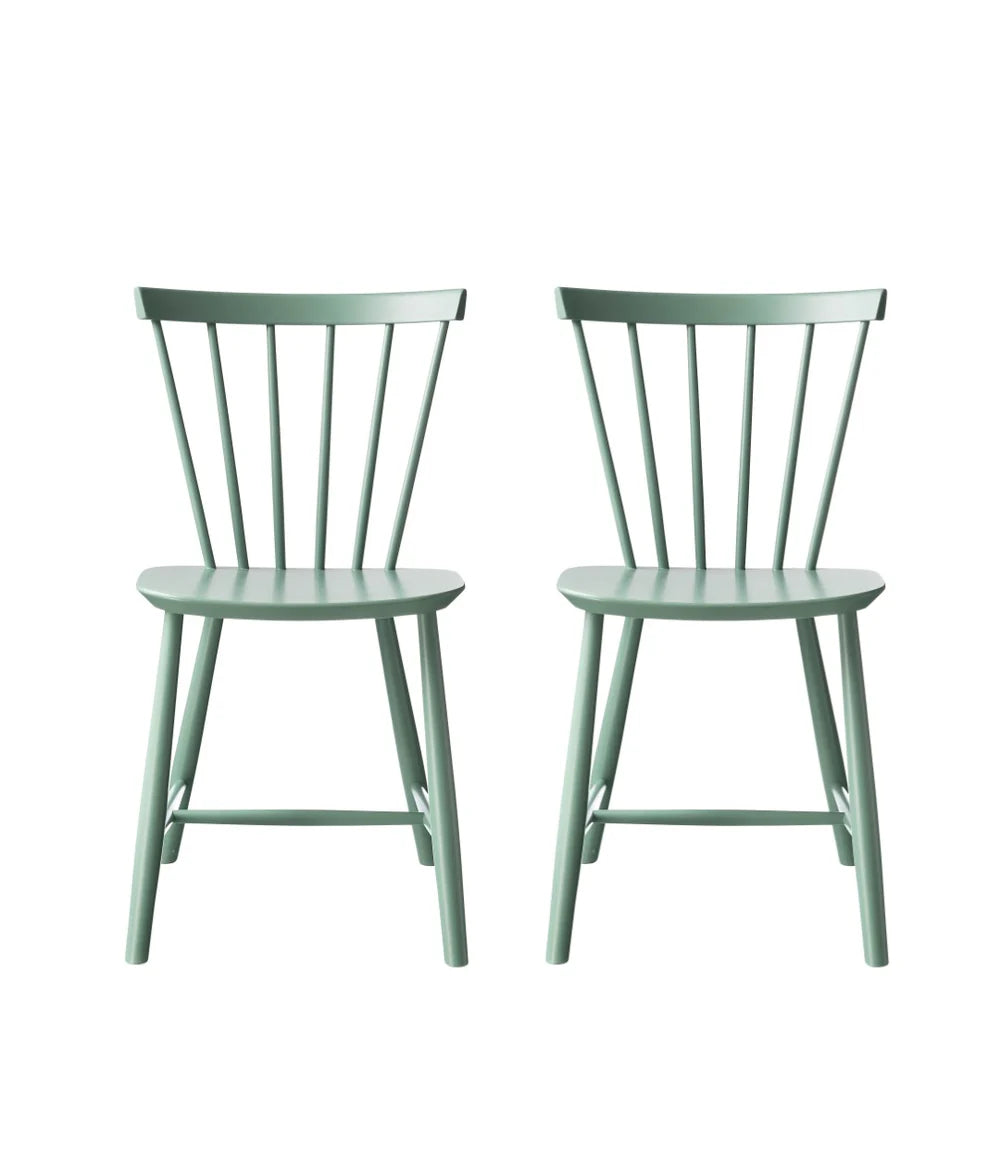 FDB Møbler J46 - Chair - 2 pcs. - Nordic Swan Ecolabel Beech Dusty Green (Pantone 556C) Painted Waterbased by Poul M. Volther