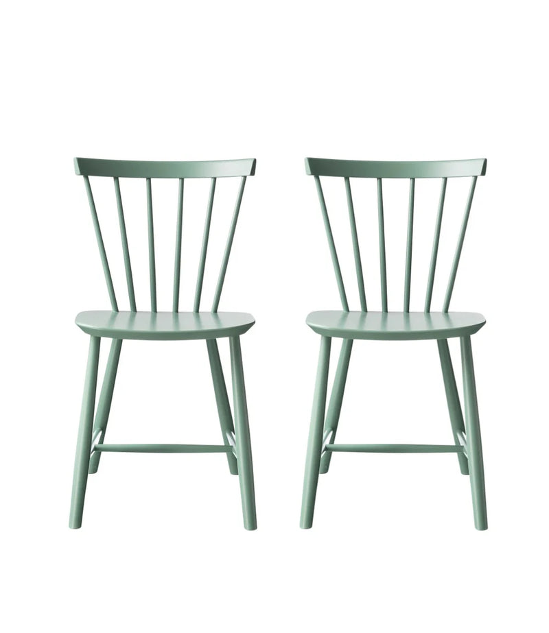 FDB Møbler J46 - Chair - 2 pcs. - Nordic Swan Ecolabel Beech Dusty Green (Pantone 556C) Painted Waterbased by Poul M. Volther