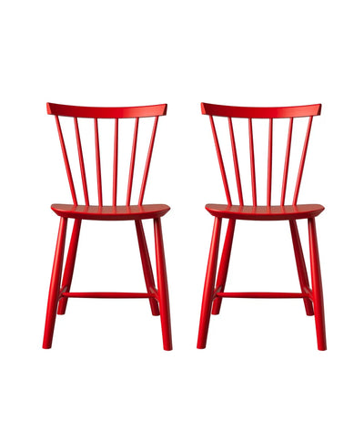 FDB Møbler J46 - Chair - 2 pcs. - Nordic Swan Ecolabel Beech Mailbox Red (NCS S 1580-Y90R) Painted Waterbased by Poul M. Volther
