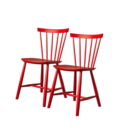 FDB Møbler J46 - Chair - 2 pcs. - Nordic Swan Ecolabel Beech Mailbox Red (NCS S 1580-Y90R) Painted Waterbased by Poul M. Volther