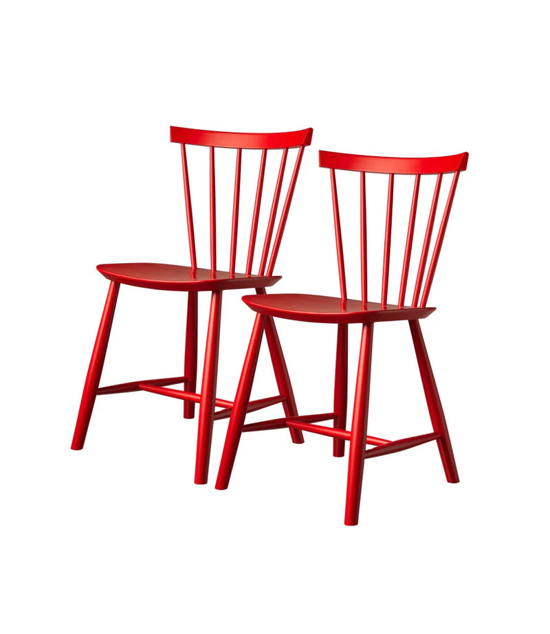 FDB Møbler J46 - Chair - 2 pcs. - Nordic Swan Ecolabel Beech Mailbox Red (NCS S 1580-Y90R) Painted Waterbased by Poul M. Volther