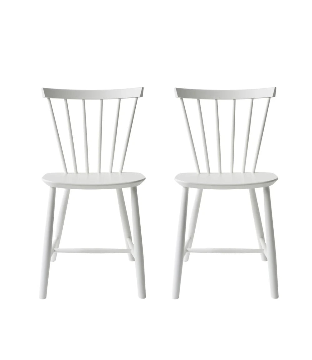 FDB Møbler J46 - Chair - 2 pcs. - Nordic Swan Ecolabel Beech Pure White (RAL 9010) Painted Waterbased by Poul M. Volther
