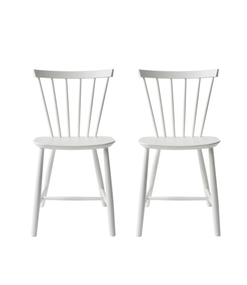 FDB Møbler J46 - Chair - 2 pcs. - Nordic Swan Ecolabel Beech Pure White (RAL 9010) Painted Waterbased by Poul M. Volther