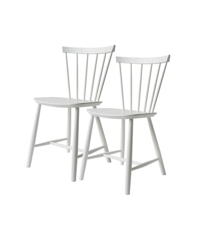 FDB Møbler J46 - Chair - 2 pcs. - Nordic Swan Ecolabel Beech Pure White (RAL 9010) Painted Waterbased by Poul M. Volther