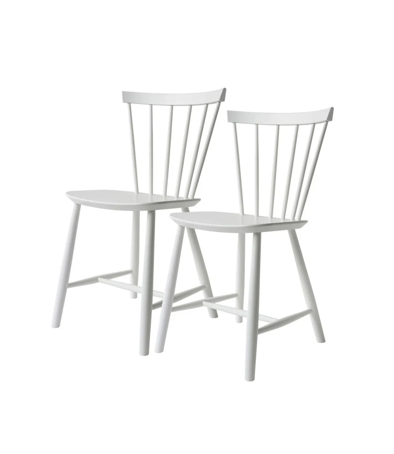 FDB Møbler J46 - Chair - 2 pcs. - Nordic Swan Ecolabel Beech Pure White (RAL 9010) Painted Waterbased by Poul M. Volther