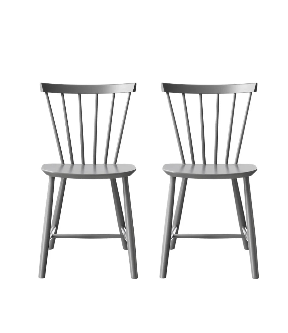 FDB Møbler J46 - Chair - 2 pcs. - Nordic Swan Ecolabel Beech Signal Grey (Pantone Cool Grey 9C / RAL 7004) Painted Waterbased by Poul M. Volther