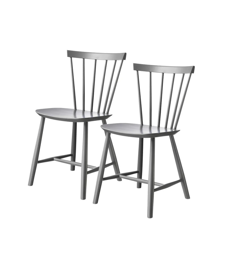 FDB Møbler J46 - Chair - 2 pcs. - Nordic Swan Ecolabel Beech Signal Grey (Pantone Cool Grey 9C / RAL 7004) Painted Waterbased by Poul M. Volther