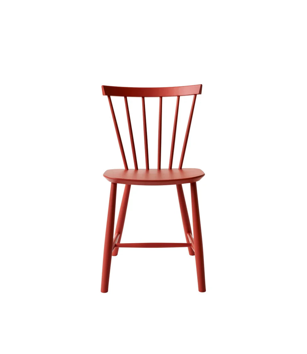 FDB Møbler J46 - Chair - Nordic Swan Ecolabel Beech Coral Red (RAL 3016) Painted Waterbased by Poul M. Volther