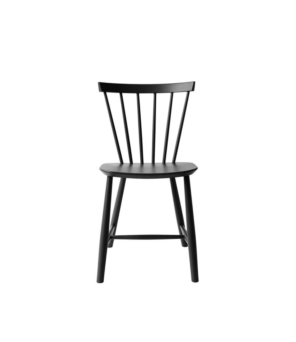 FDB Møbler J46 - Chair - Nordic Swan Ecolabel Beech Jet Black (RAL 9005) Painted Waterbased by Poul M. Volther